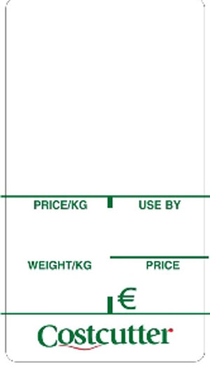 Costcutter Scale Labels 38mm x 70mm x 38mm - 600 Labels per Roll